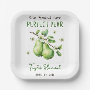 Moderne Brunch Greenery Perfect Pear Brautparty Pappteller