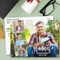 Moderne Brush Script 4 Foto Graduation Party