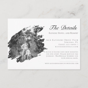 Moderne Brushstroke Foto Wedding   Weiß Begleitkarte