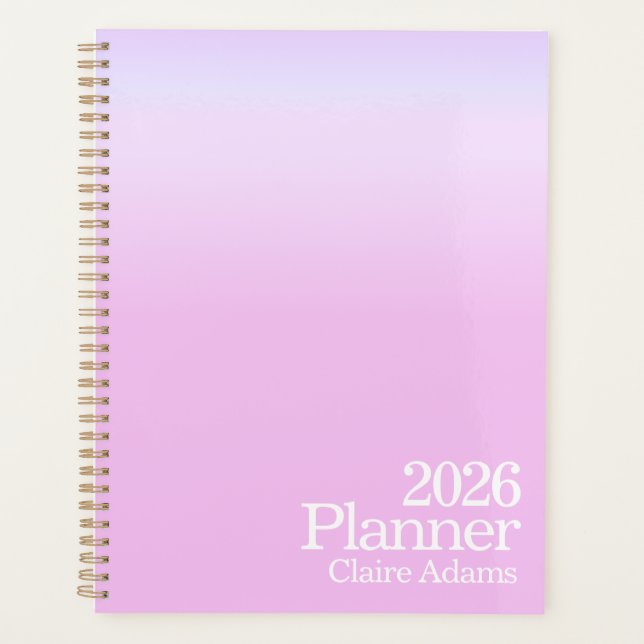 Moderne Bubblegum-Rosa-Ombre Planer (Vorderseite)