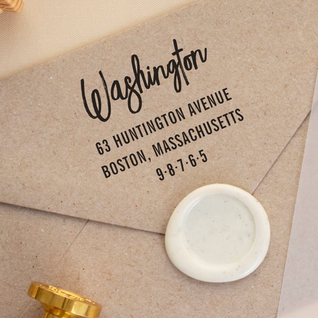 Moderne Buchstaben Familienname und Rücksendeadres Permastempel (Von Creator hochgeladen)