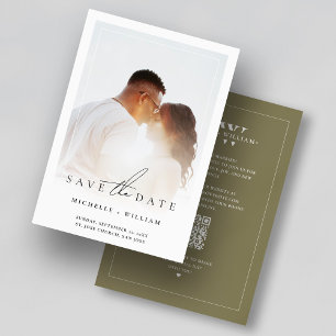 Moderne Budget-Hochzeits-Monogramm-Taupe-Fotorahme Save The Date
