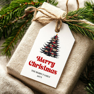 Moderne Büffel-Baum-Geschenkanhänger bearbeitbar F Geschenkanhänger