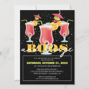 Moderne Buhs und Alkohol Halloween Cocktailparty Einladung