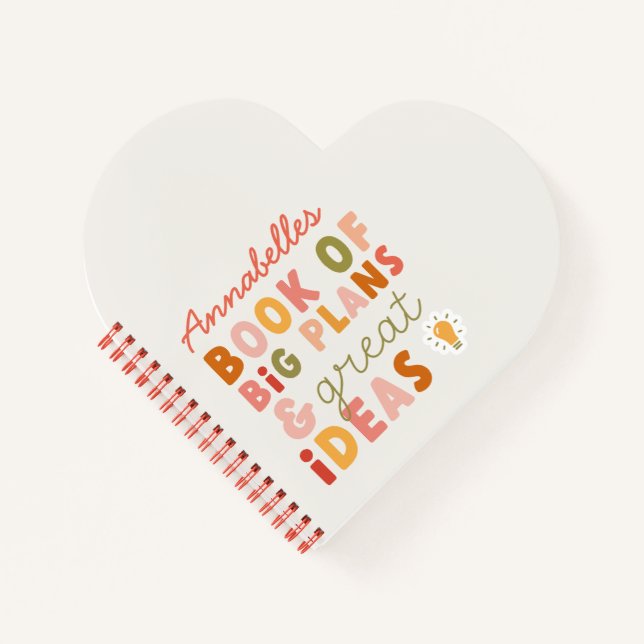 Moderne bunt kühn gestaltete Typografien und Ideen Notizbuch (Vorderseite)