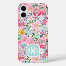Moderne Bunte Blumengarten-Monogramm