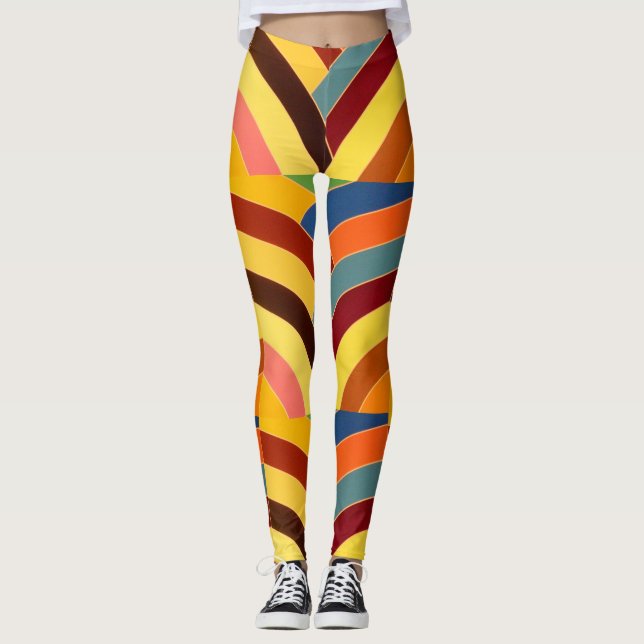 Moderne, bunte Chevrons Leggings (Vorderseite)