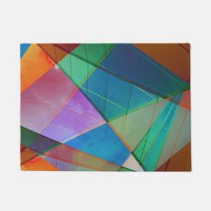 Moderne, bunte Dreiecke, trapezische Formen Kunst Fußmatte