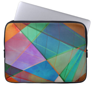 Moderne, bunte Dreiecke, trapezische Formen Kunst Laptopschutzhülle