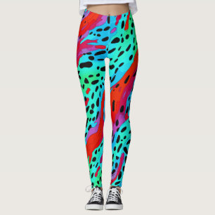 Moderne Bunte Dschungel-Wildtier-Druckmuster Leggings
