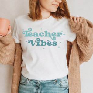 Moderne bunte, fette Typografie Lehrerin Vibes T-Shirt