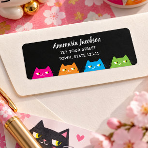 Moderne Bunte Katzen Rücksendeadresse