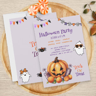 Moderne bunte Kürbissüßigkeiten Kinder Halloween-P Einladung