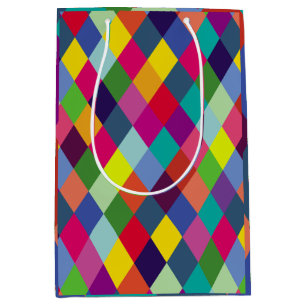 Moderne bunte Muster Mode - Frühlings-Hipster Mittlere Geschenktüte