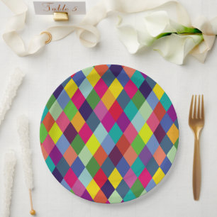 Moderne bunte Muster Mode - Frühlings-Hipster Pappteller