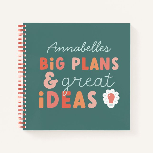 Moderne bunte, mutige typografische Pläne und Idee Notizbuch (Vorderseite)