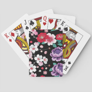 Moderne bunte Sakura-Blume Japan Geburtstagsfeier Spielkarten