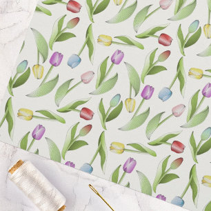 Moderne bunte Tulpe Botanische Blume Stoff