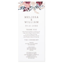 Moderne Burgund-Floral Ivory Geometric Wedding