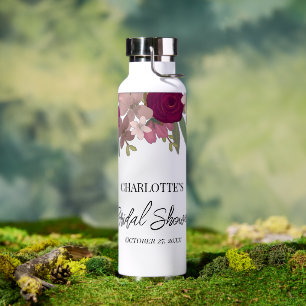 Moderne Burgund Garden Blume Brautparty Gefallen Trinkflasche