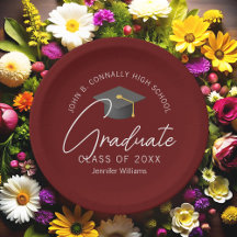 Moderne Burgund Graduate Custom Graduate Party