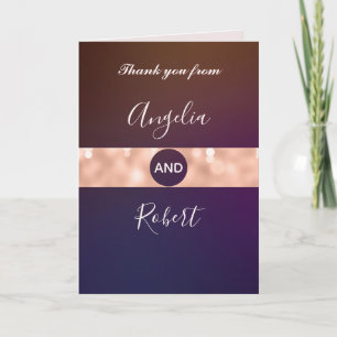 Moderne Burgund Rose Gold Script Foto Hochzeit Dankeskarte