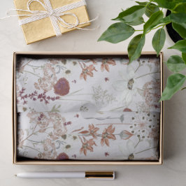 Moderne Burgund-Wildblumen | Elegant Boho Floral Seidenpapier