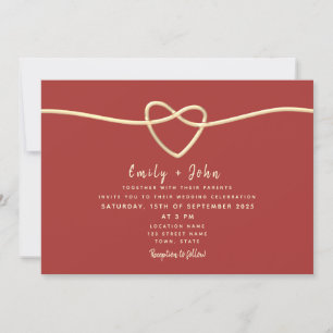 Moderne Burgunder Hochzeit Einladung