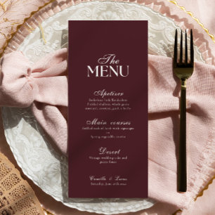 Moderne Burgunder-Hochzeitsmenü