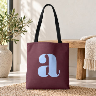 Moderne Burgunderblaue kühne Retro-Monogramm-Initi