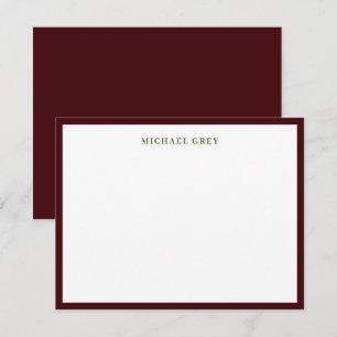 Moderne burgunderrote Rand professionell Mitteilungskarte