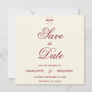 Moderne Burgundschrift Elfenbein-Schleife Chic Hoc