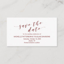 Moderne burgundy Schrift, Hochzeit Das Datum speic