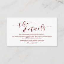 Moderne burgundy-Schrift, Unsere Details, Website