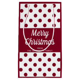 Moderne Burgundy Script Frohe Weihnachten Kleine Geschenktüte