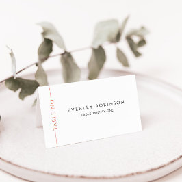 Moderne Burnt Orange Folded Wedding Platzkarte