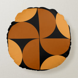 Moderne Burntgestelle und Mocha aus dem Mittelalte Rundes Kissen