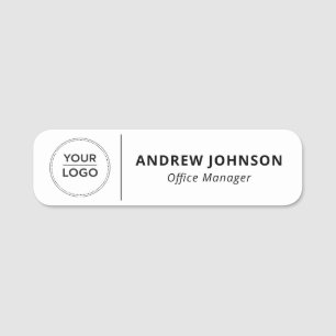 Moderne Büro-Manager mit individuellem Logo Namensschild