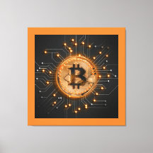 moderne Büroeinrichtung Krypto BITCOIN LOGO orange