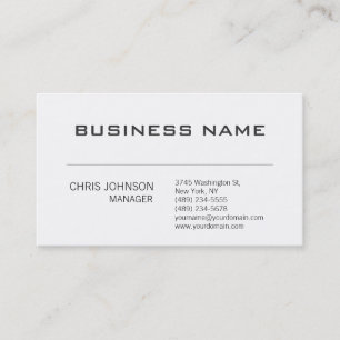 Moderne Business Card des White Contemporary Manag Visitenkarte