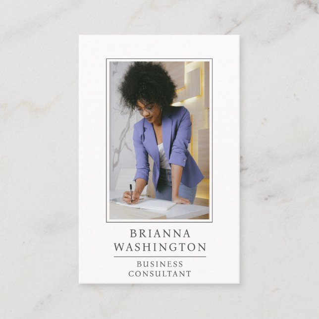 Moderne Business Consultant Foto Business Card Visitenkarte (Vorderseite)