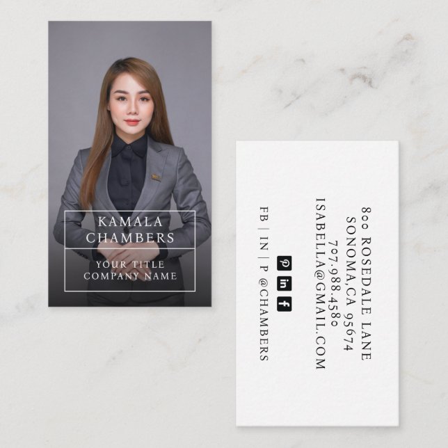 Moderne Business Foto Business Card Visitenkarte (Vorne/Hinten)