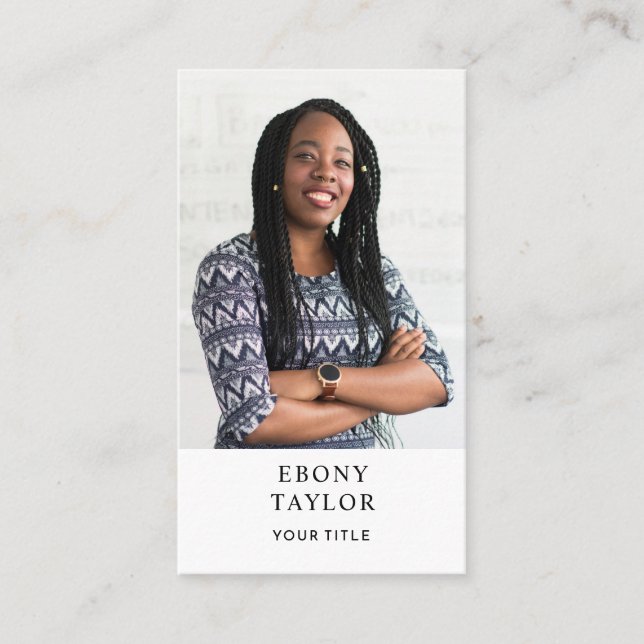 Moderne Business Foto Business Card Visitenkarte (Vorderseite)