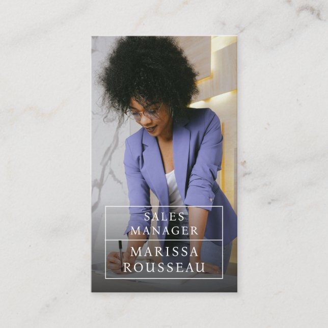 Moderne Business Foto Business Card Visitenkarte (Vorderseite)