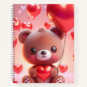 Moderne Business-Notebooks mit Bär und Herz Notizbuch