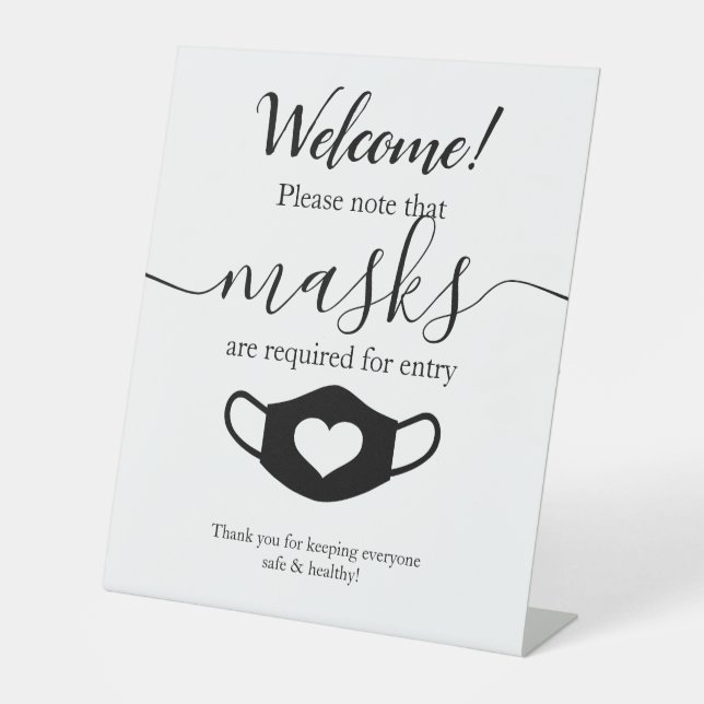 Moderne Business Safety Wear Ihr Gesicht Maske Scr Sockelschild (Vorderseite)