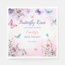 Moderne Butterfly Aquarell Blütendusche Serviette