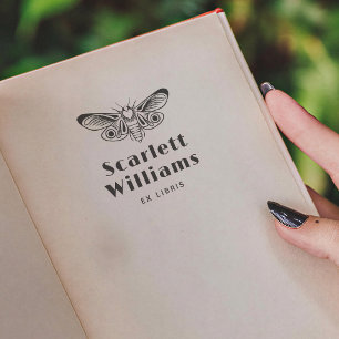 Moderne Butterfly-Bold-Typografie Ex Libris Buch Permastempel