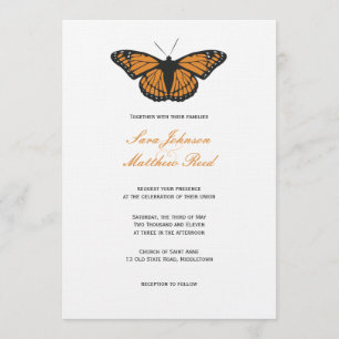Moderne Butterfly Weditation - Orange Einladung