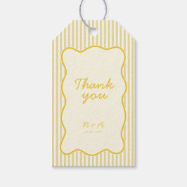 Moderne Buttergelbe Hochzeit Geschenkanhänger